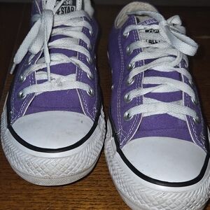 Converse Purple Low-Top Canvas Sneakers with White Trim